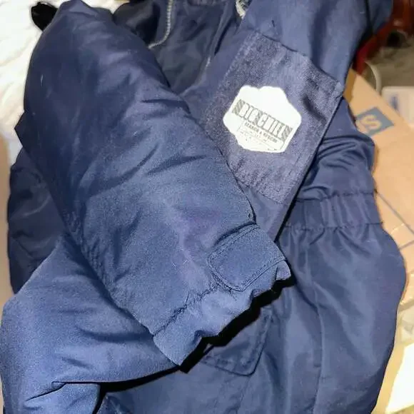 Big Chill Expedition Series Navy Blue Winter Parka Jacket Faux Fur Lined